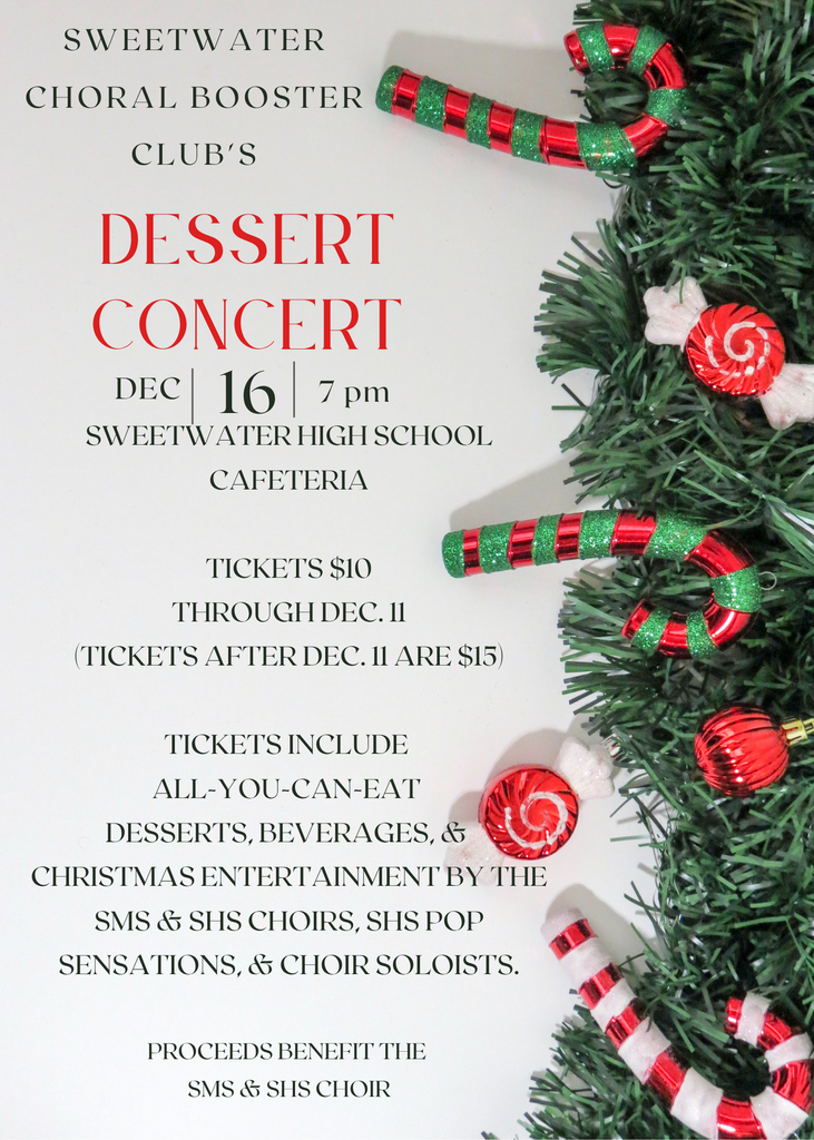 SHS Dessert Concert Dec 16 - 7 pm