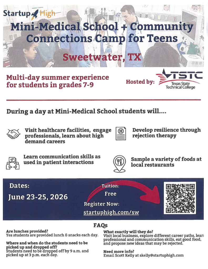mini-medical school camp flyer