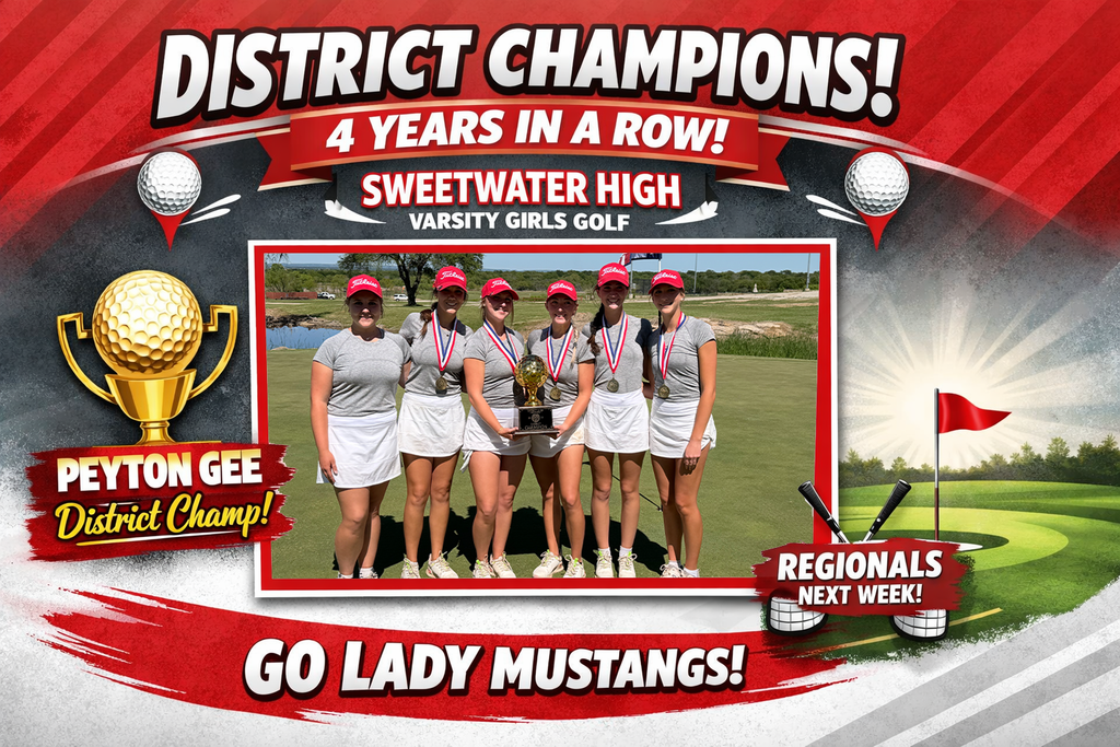 Lady Mustangs Golf - District Champs four years in a row