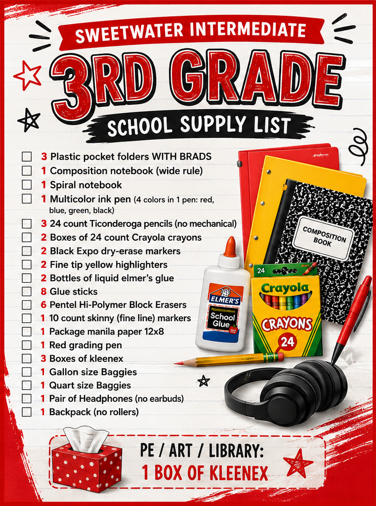 Third Grade Supplies