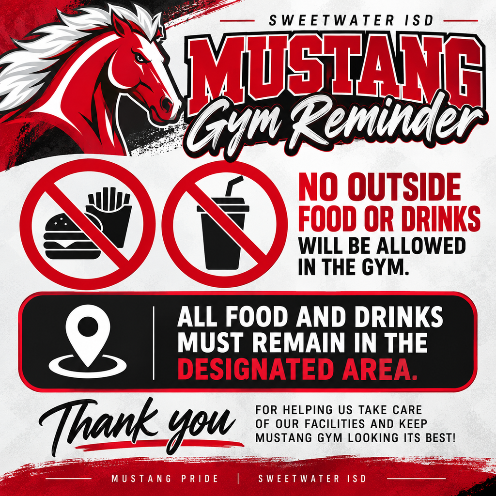 No outside food or drinks in gym
