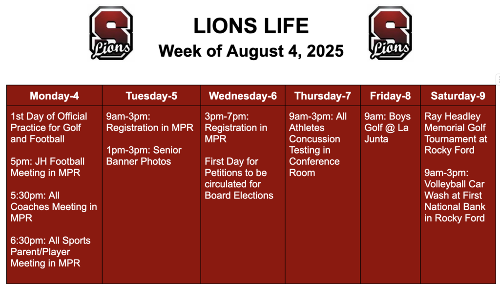 Lions Life Week of August 4th