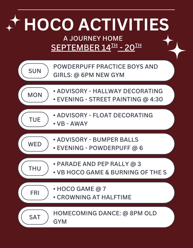 2025 Homecoming Week Schedule