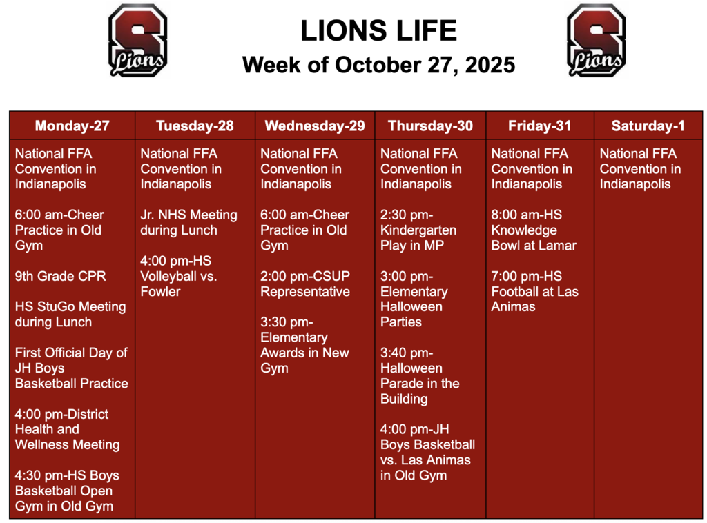 Lions Life-October 27