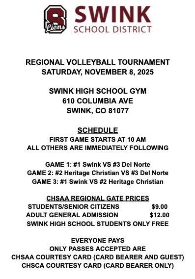 REGIONAL VOLLEYBALL TOURNAMENT Information