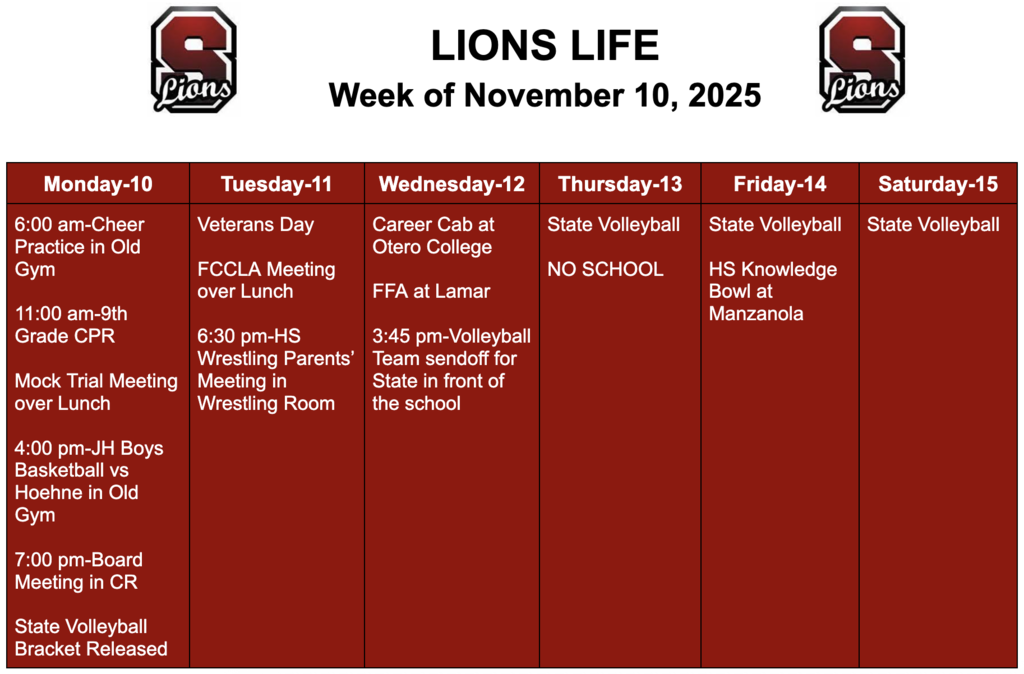 Lions Life-November 10