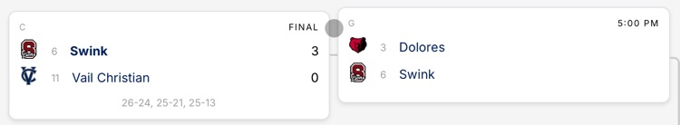 State VB Match 1 Results