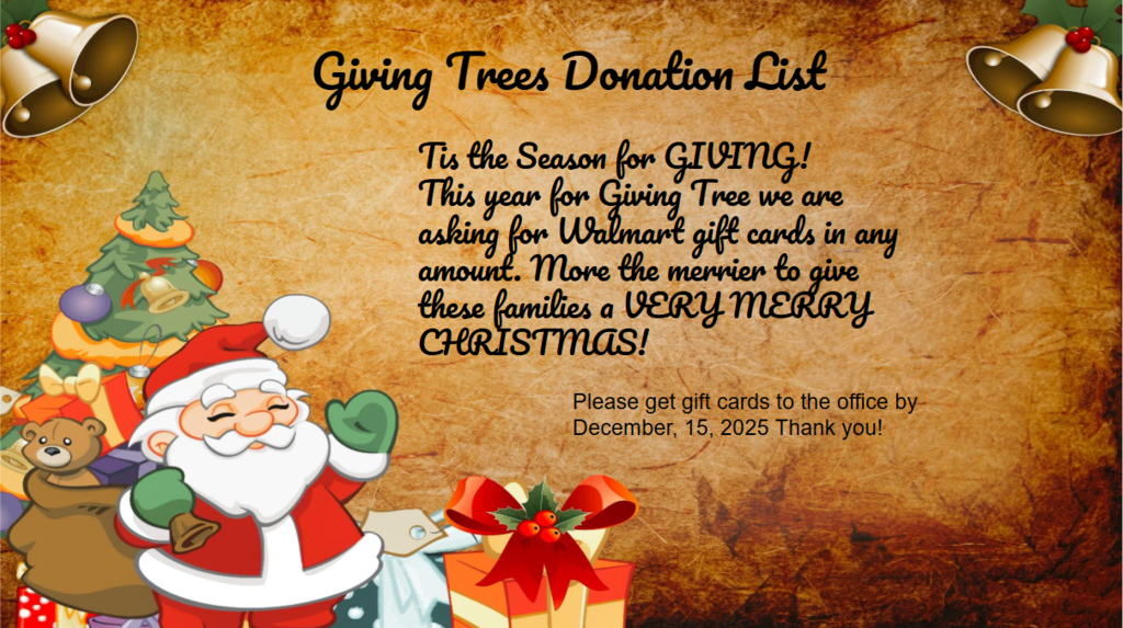 Giving Tree 2025 Donations