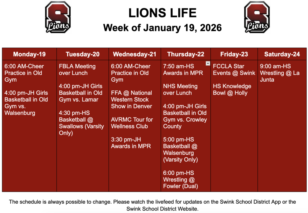 Lions Life-January 19