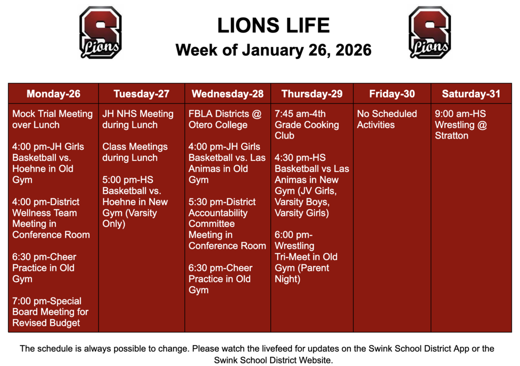 Lions Life-January 26