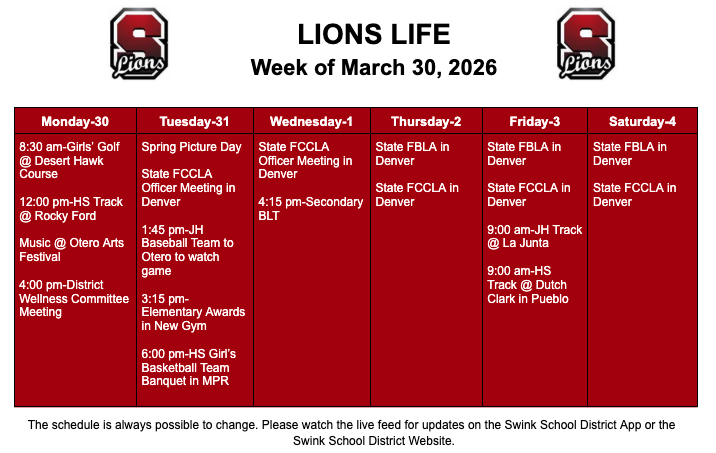 Lions Life-March 30