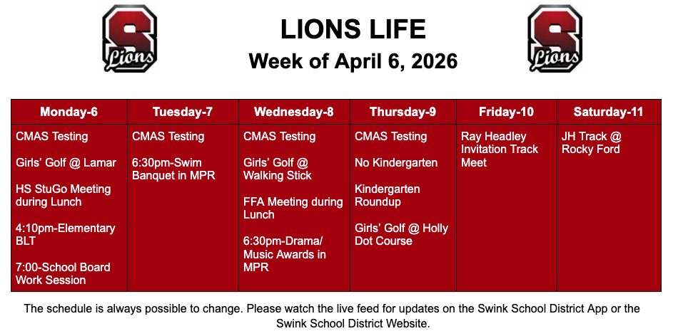 Lions Life-April 6