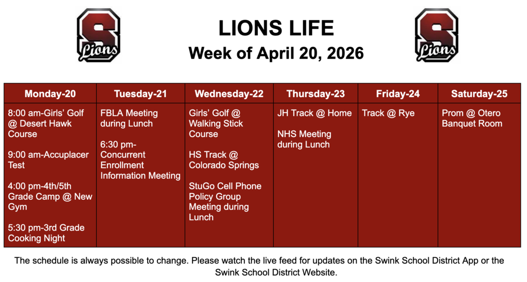 Lions Life-April 20