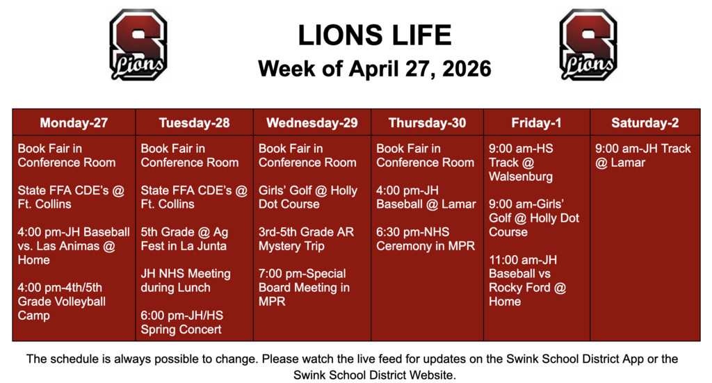 April 27 Lions Life