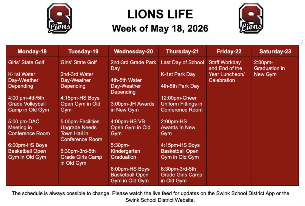 Lions Life for Week of May 18
