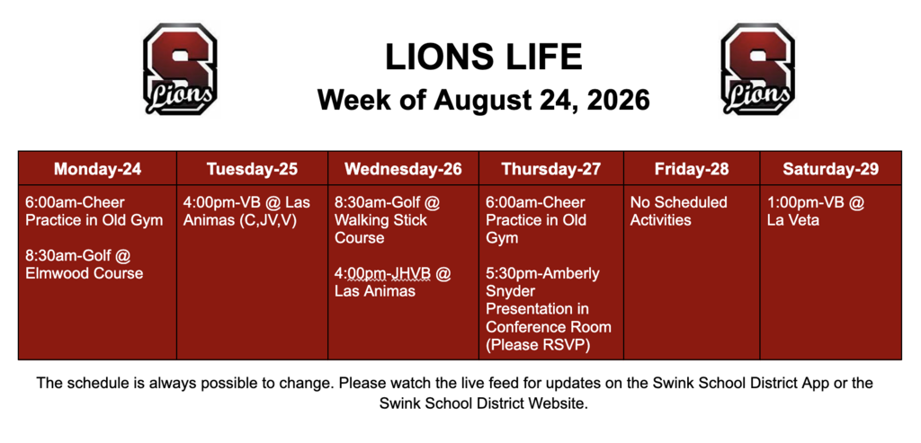 Lions Life for Week of August 24