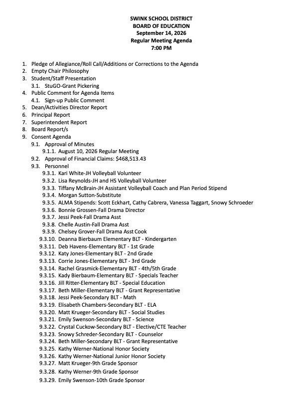 September 14 Agenda-1