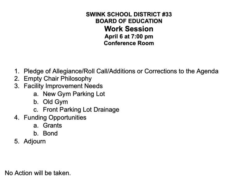 April 6 Work Session