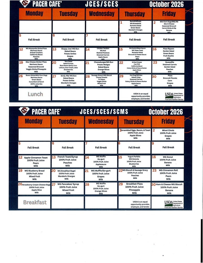 October Menu