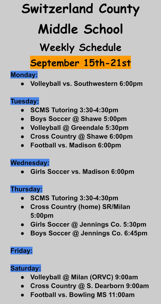 week of Sept 15th...