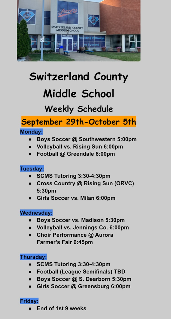 weekly schedule