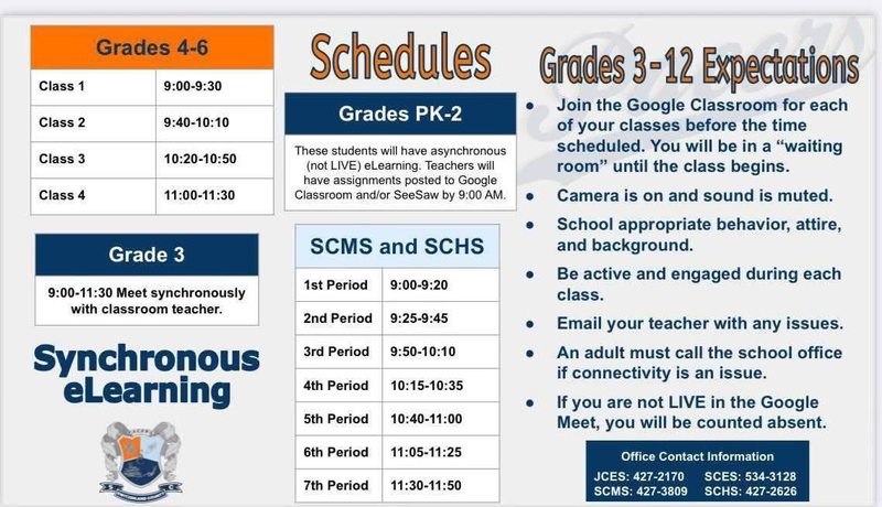 Synchronous eLearning Schedule