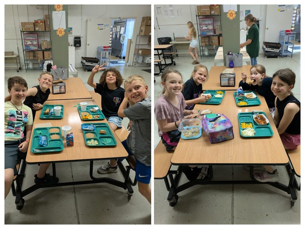 Students at special lunchroom table