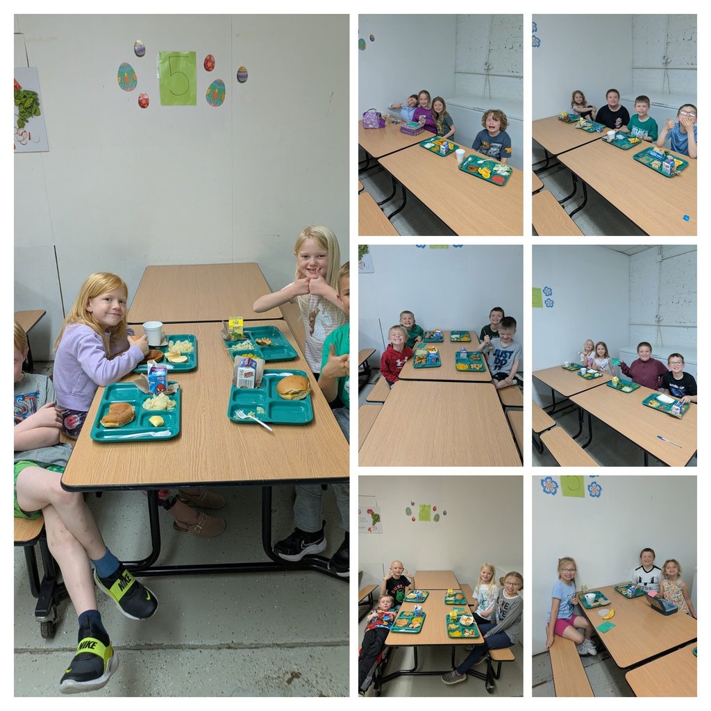 Students at special lunchroom table