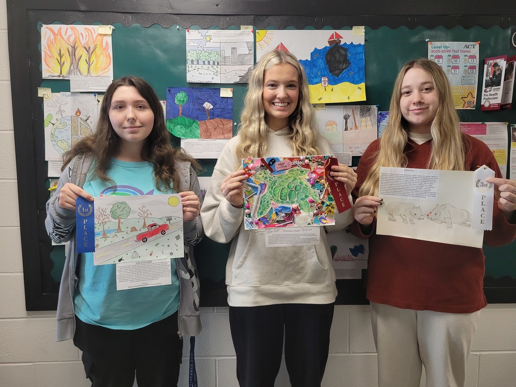 students with their art