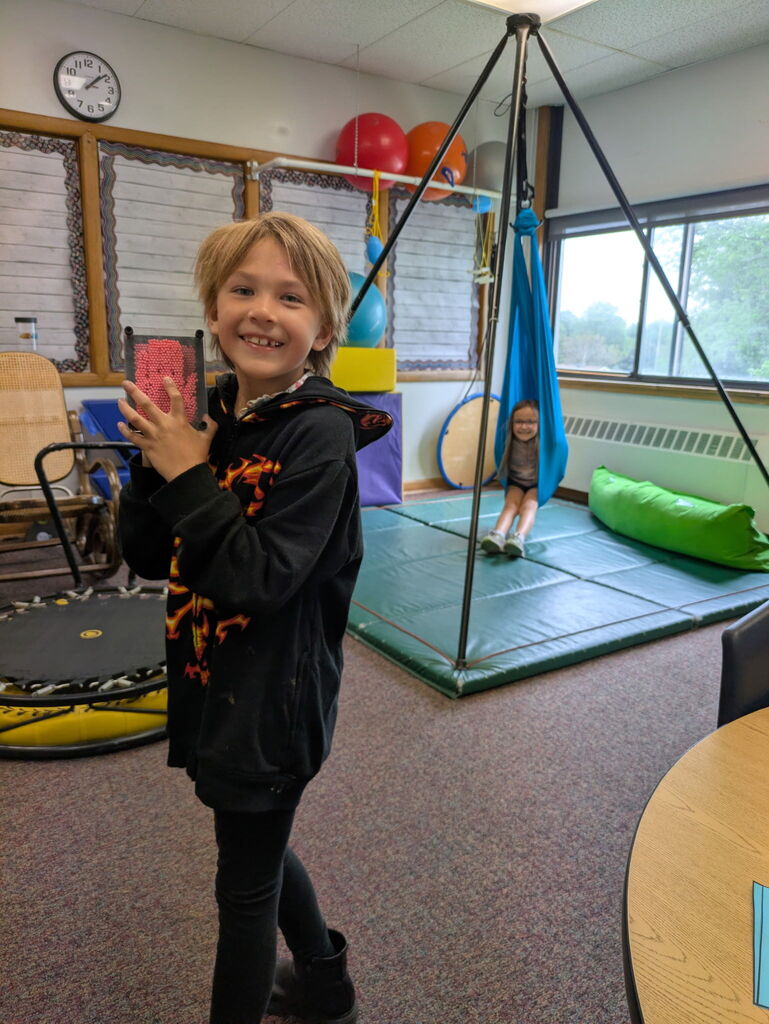 Students in sensory room