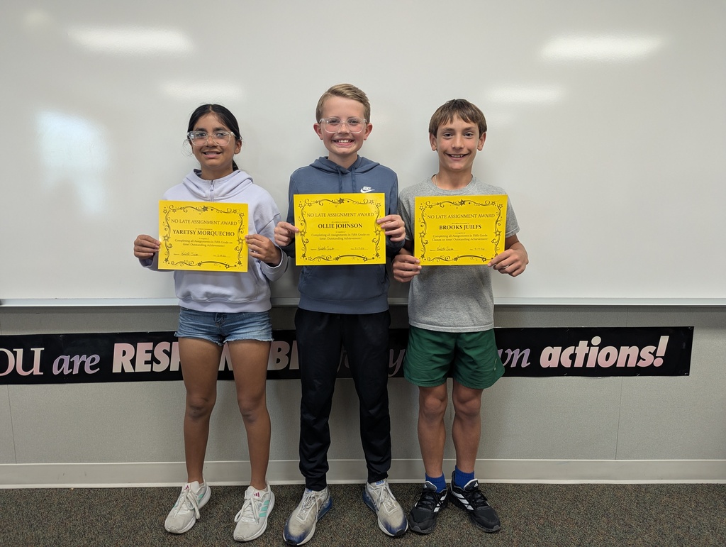 These students had NO late assignments all year!