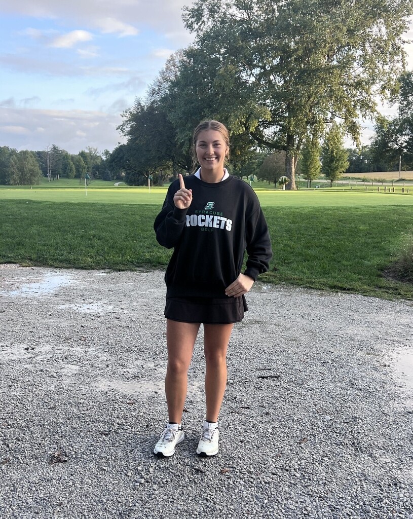 Golfer wins the Dual meet at Grandpa's Woods in Elmwood.