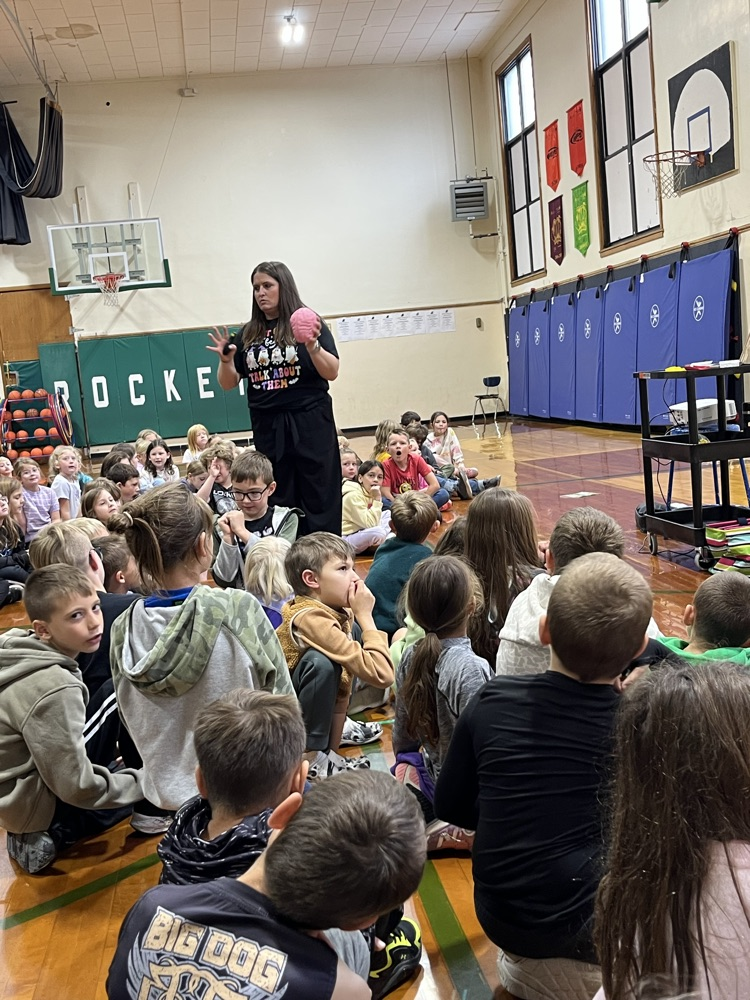 author visit in the gym 