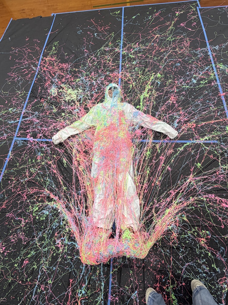 silly string snow angels!