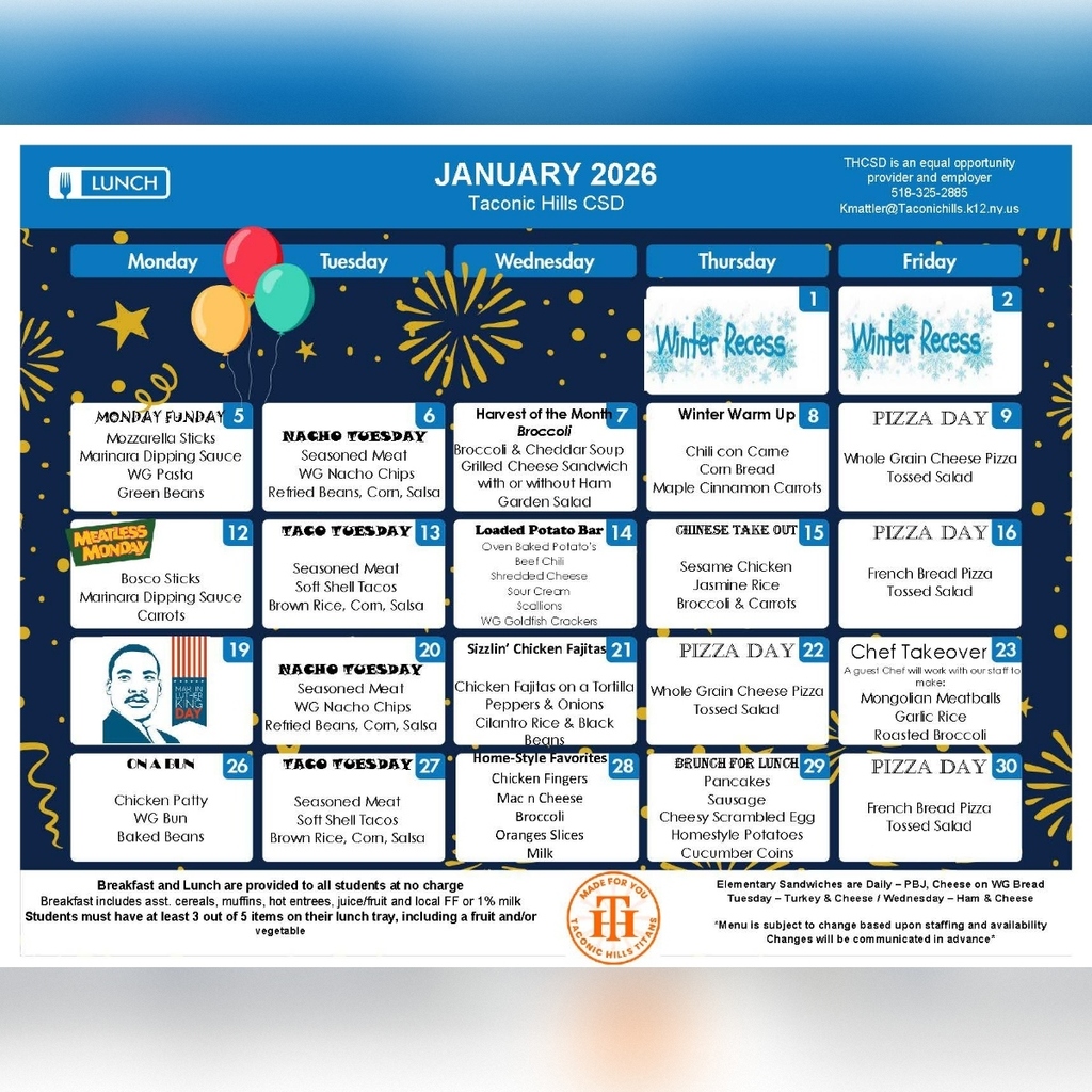 January 2026 Menu Square