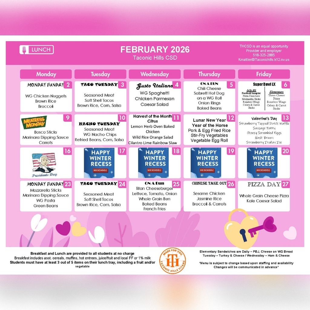 February 2026 Cafe Menu