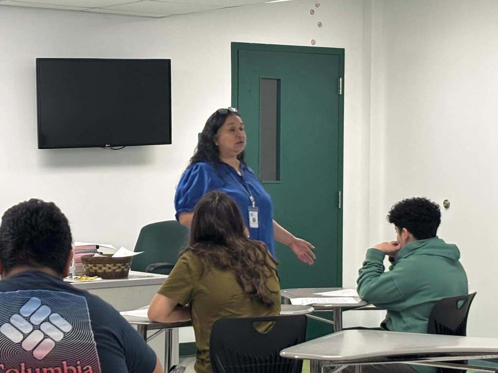 Taft High School P-TECH students visited Ricardo L. Treviño Junior High School 8th graders