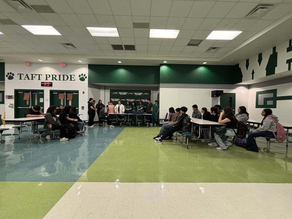 Taft High School P-TECH students visited Ricardo L. Treviño Junior High School 8th graders