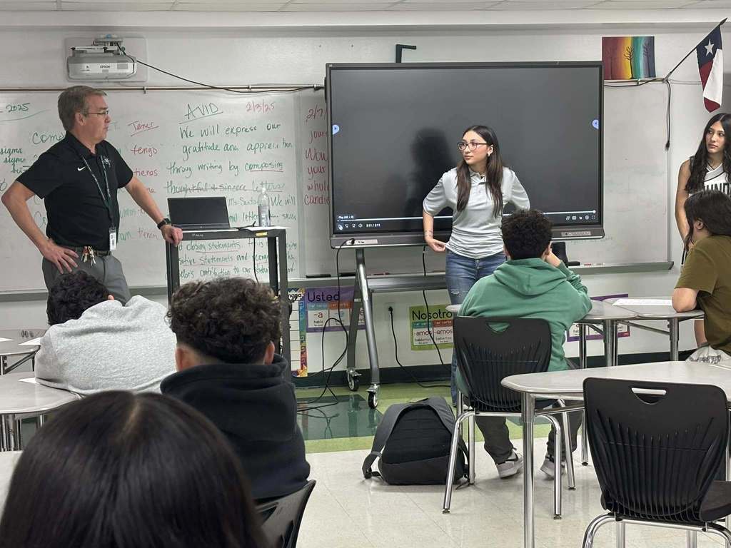 Taft High School P-TECH students visited Ricardo L. Treviño Junior High School 8th graders