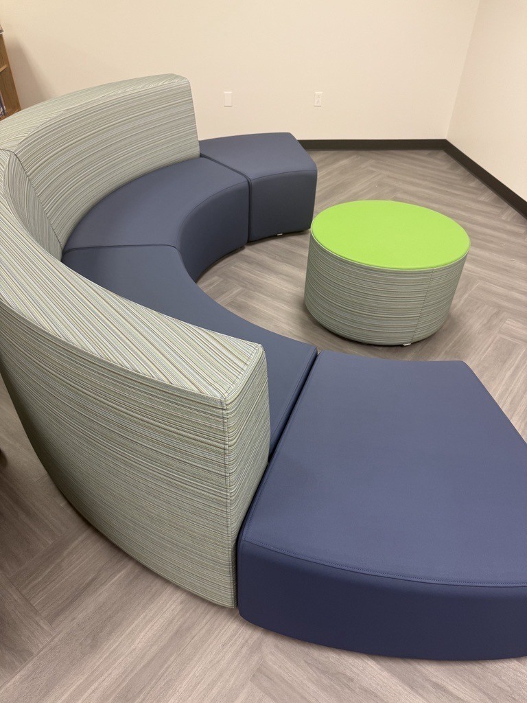 New reading couch in new Jr High media center