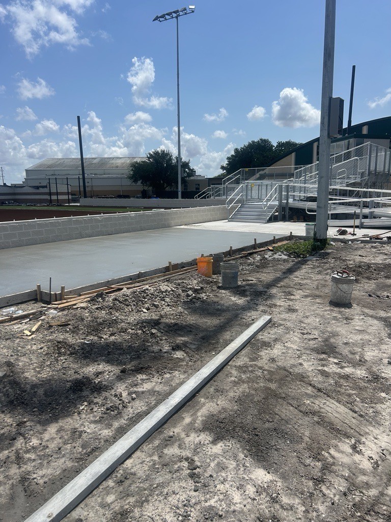 New Softball dugout pad concrete poured