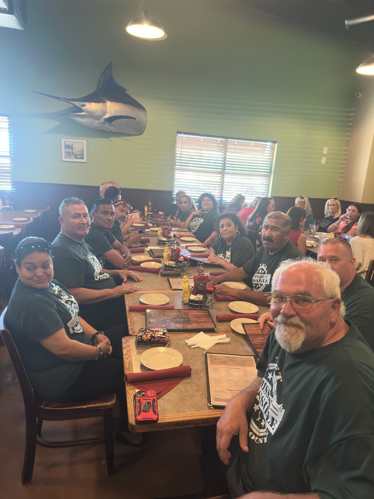 Maintenance & custodial employees at lunch at A-1 Steakhouse