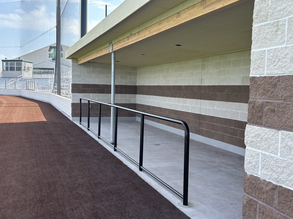 Baseball dugout railing