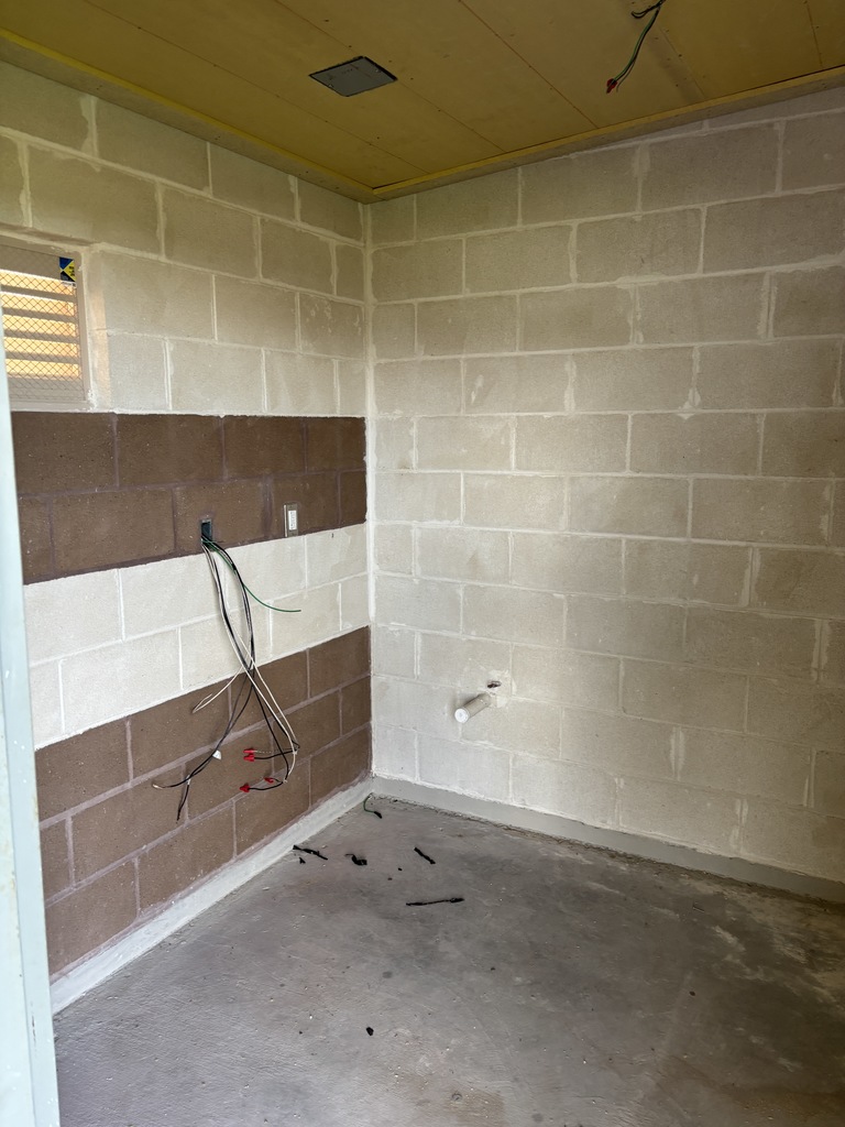 Baseball home dugout restroom plumbing and electrical