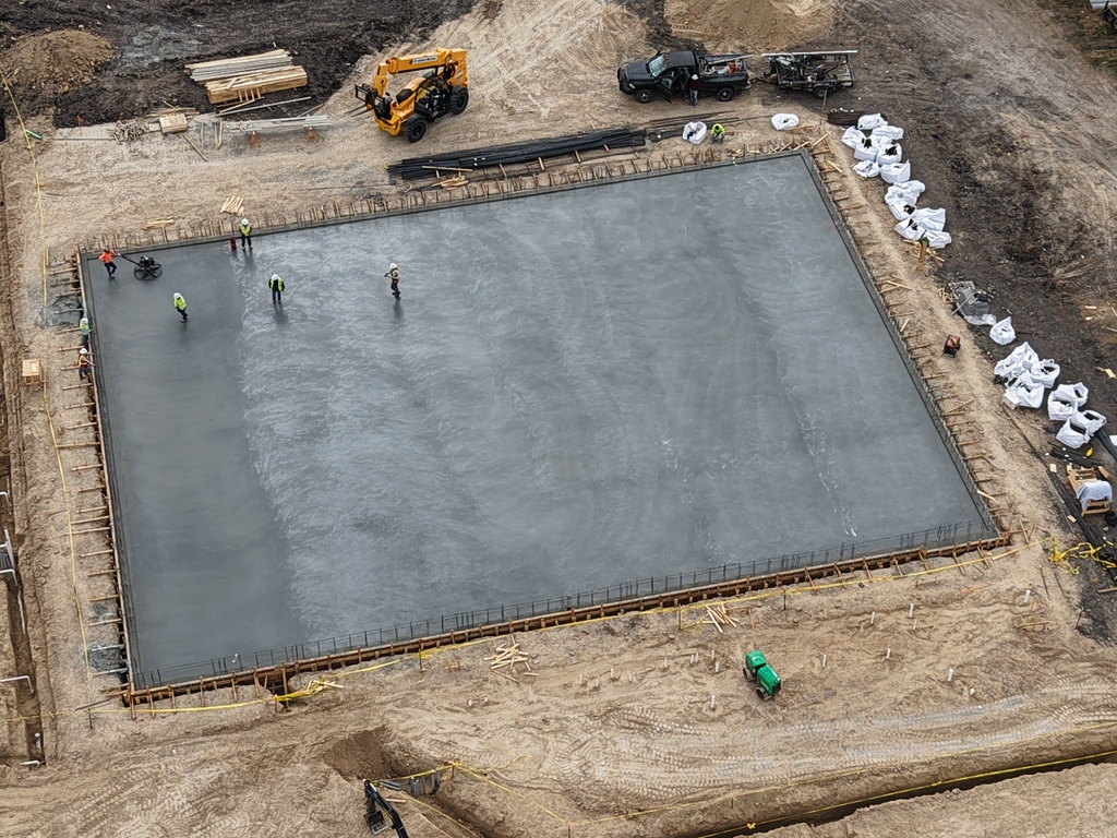 Concrete Pour Drone Shot