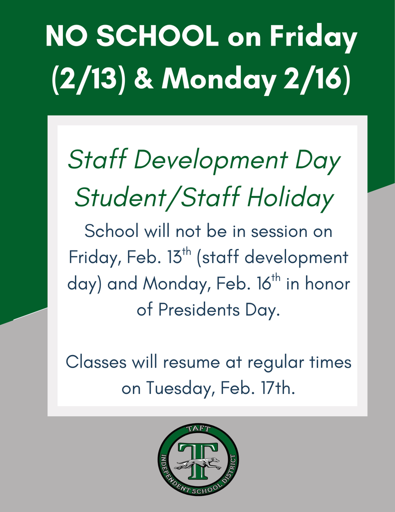 No School Feb. 13 and 16