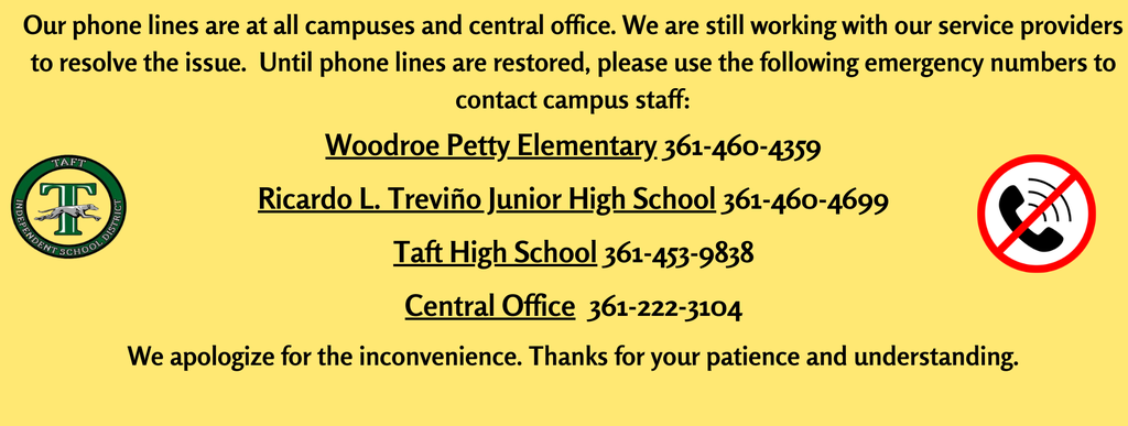 Phone Lines Down at All Campuses