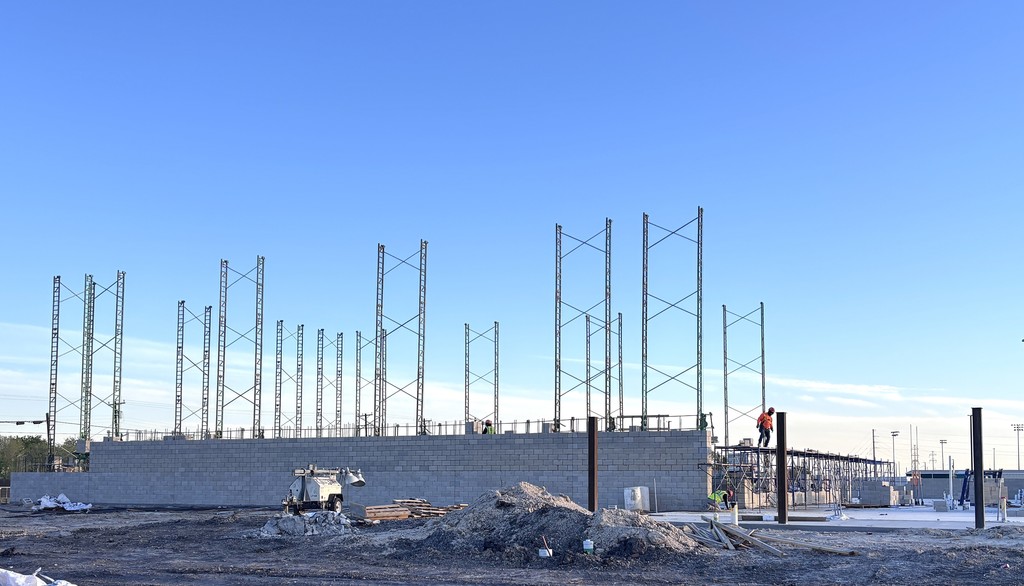 Gym Walls being built