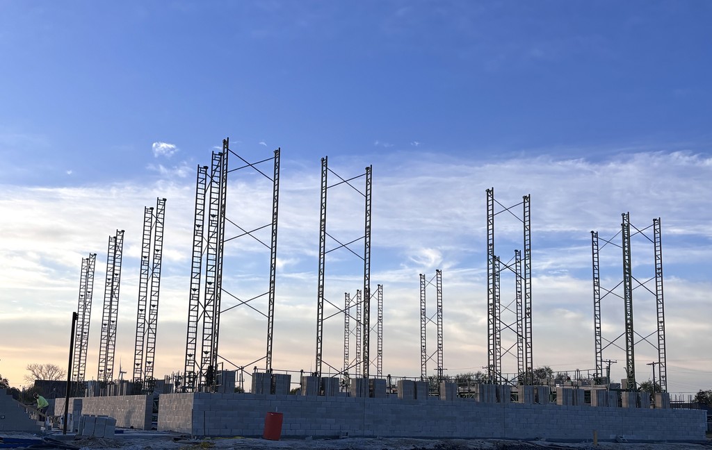 Gym Walls being built