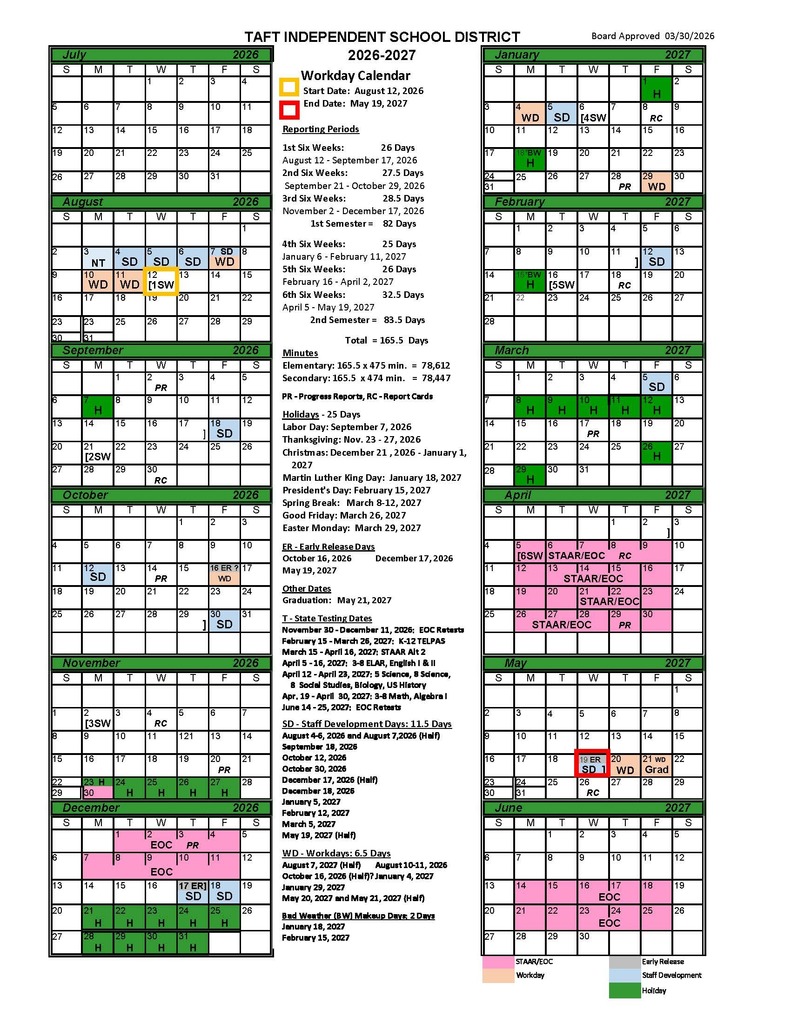 2026-2027 Academic Calendar